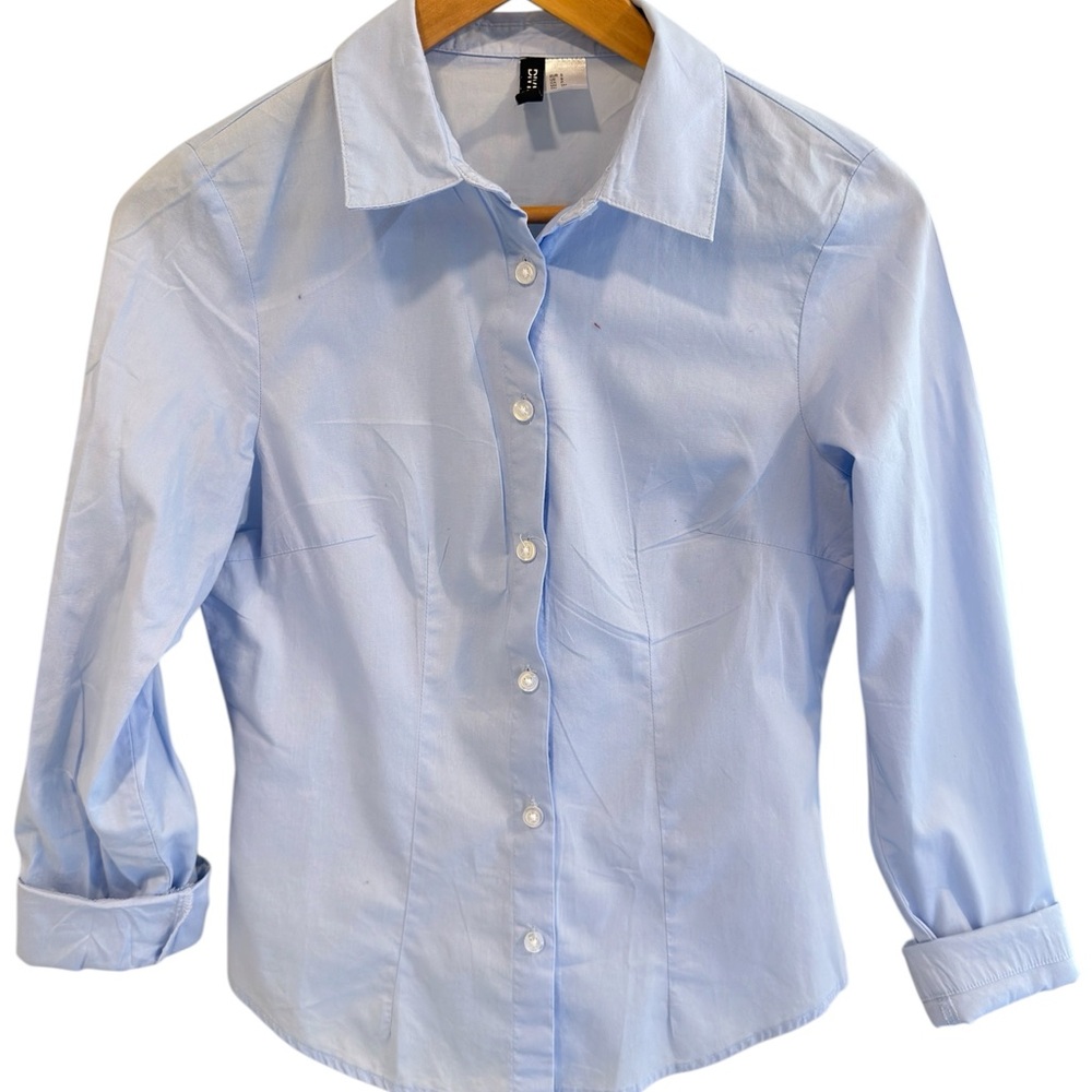H&M DIVIDED Sky Blue Button-Down Shirt - Size S - Pastel Collection